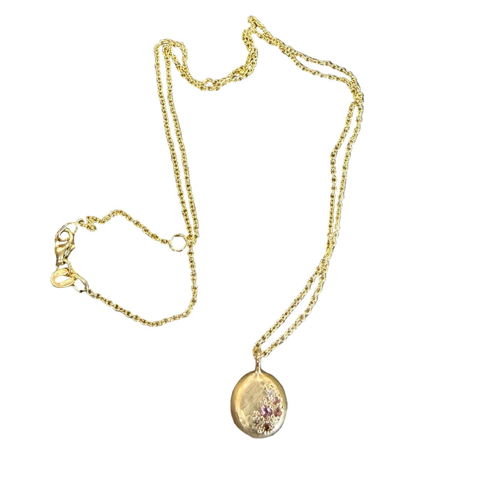 Glimmer necklace in gold with diamonds