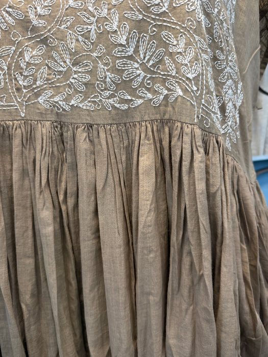 Embroidered khadi dress