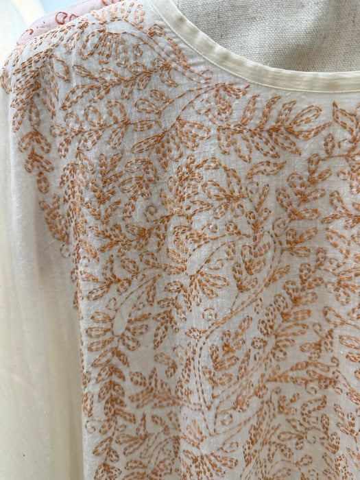 Embroidered khadi dress