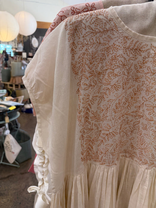 Embroidered khadi dress