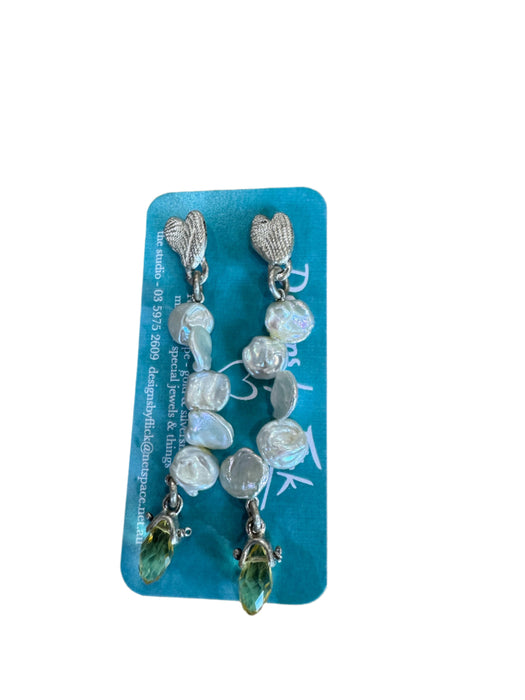 Butterfly pearl drop earrings