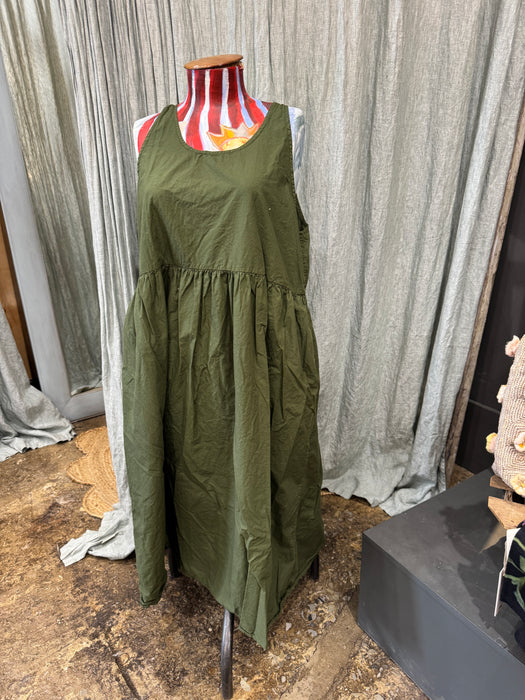 Waterfall poplin pinafore dress