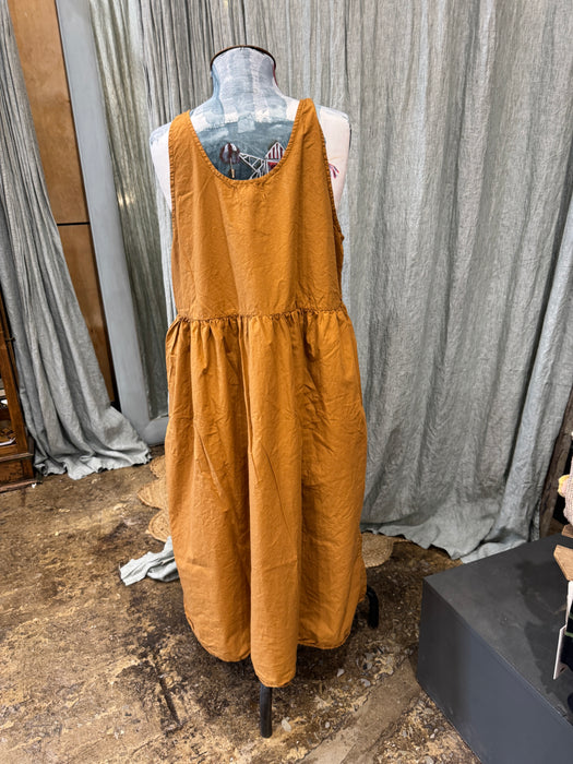 Waterfall poplin pinafore dress
