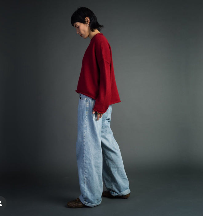 Merino roll neck wool knit