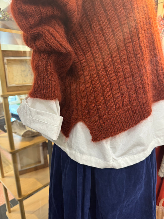 Mohair ribbed  V neck