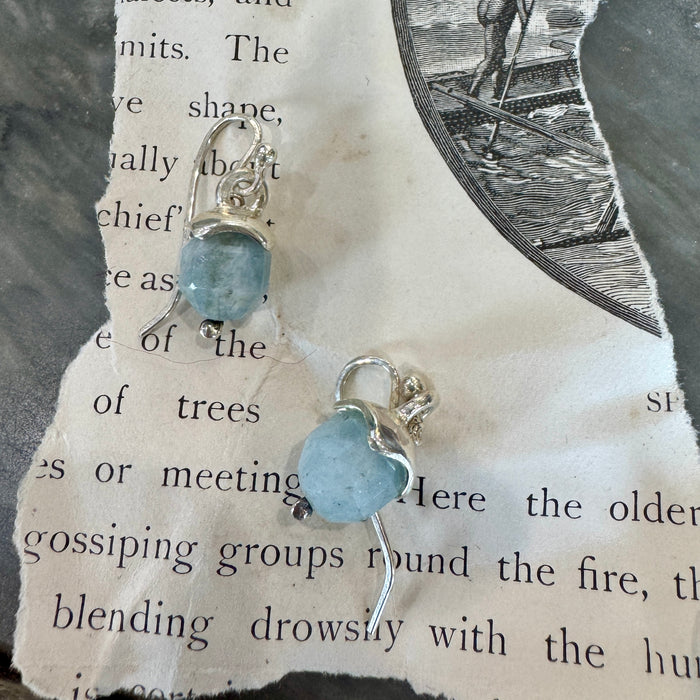 Cloudy blue quartz earrings