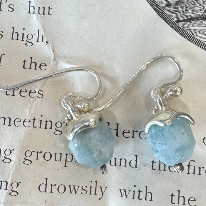 Cloudy blue quartz earrings