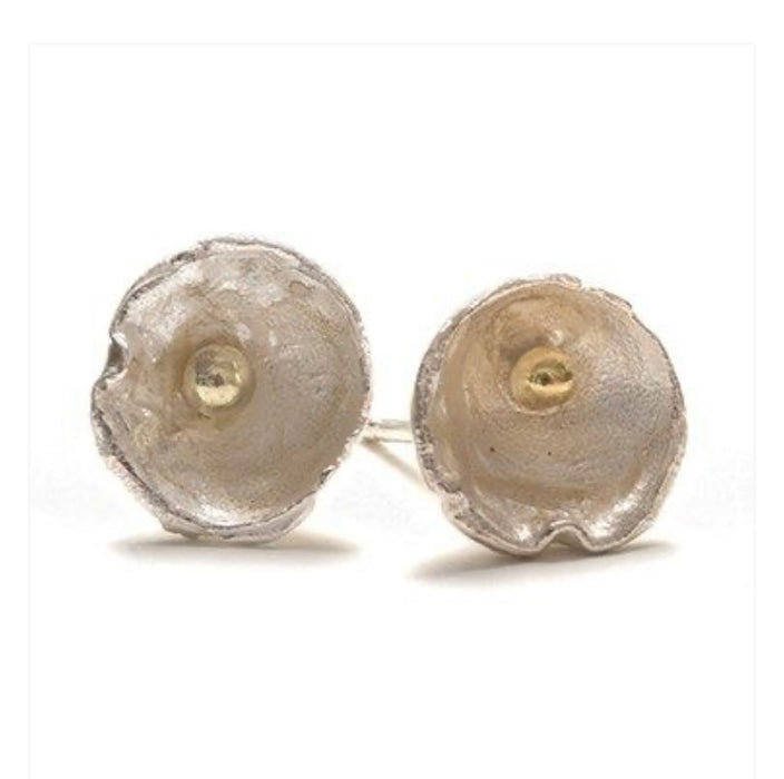 Silver and gold acorn studs