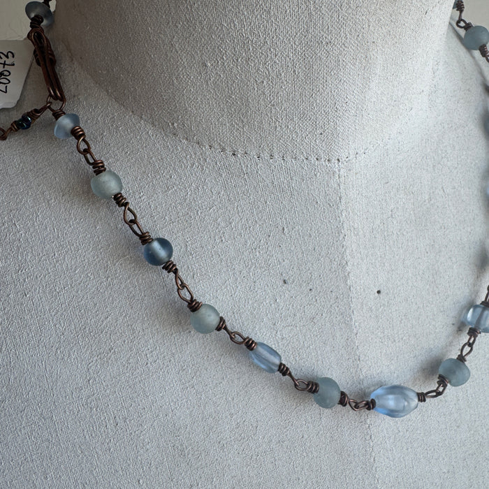 Two birds vintage bead necklace