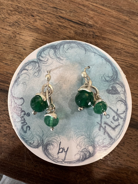Seaweed onyx stone earrings