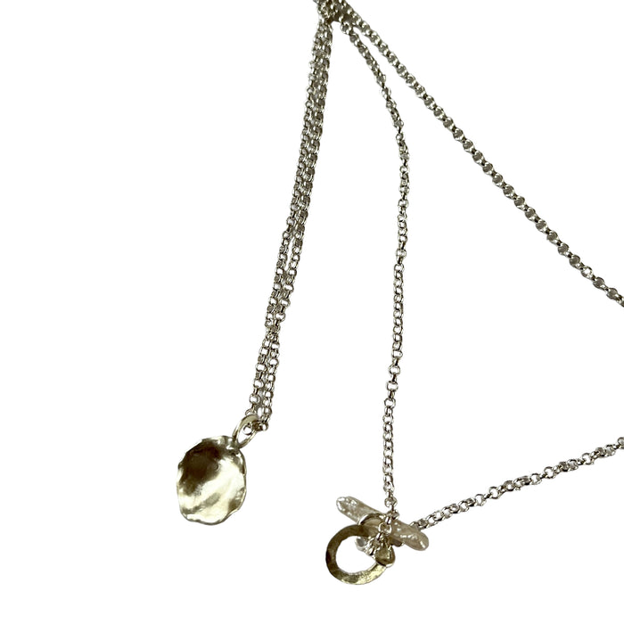 Silver keshi necklace
