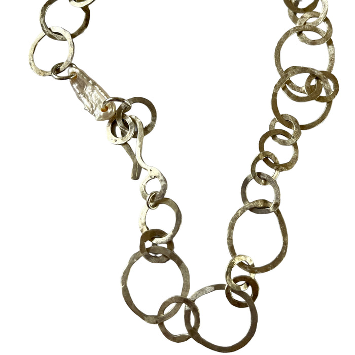 Handmade silver link necklace