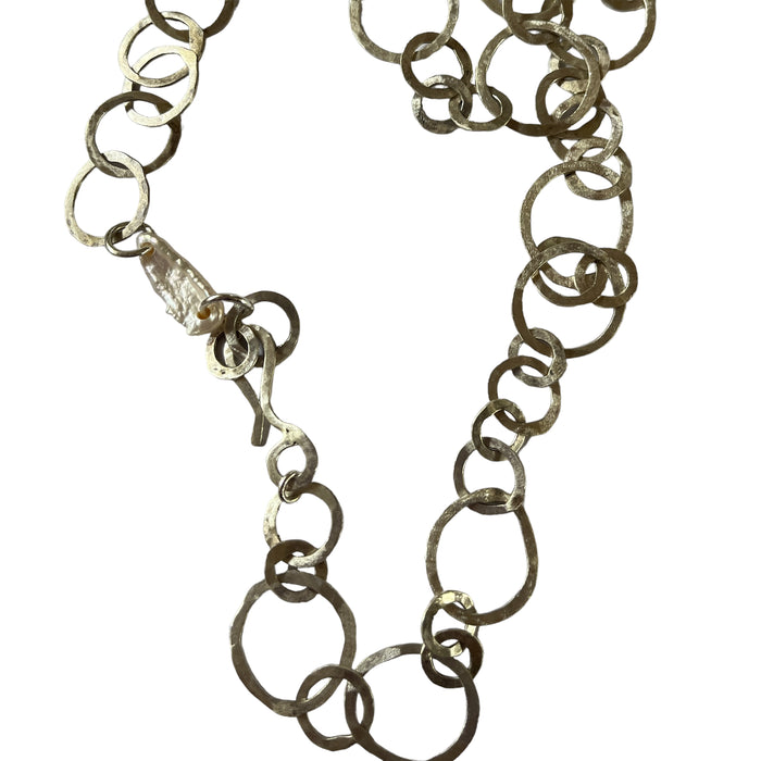 Handmade silver link necklace