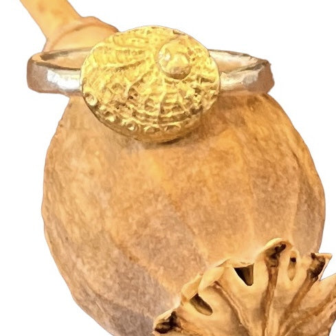 Brass mollusc limpet shell ring