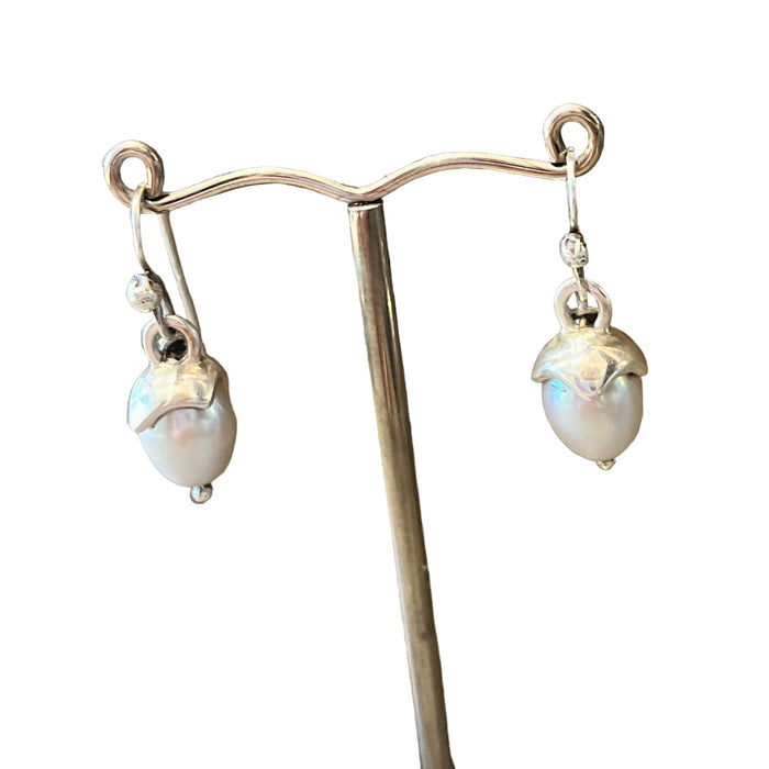 Pearl acorn earrings