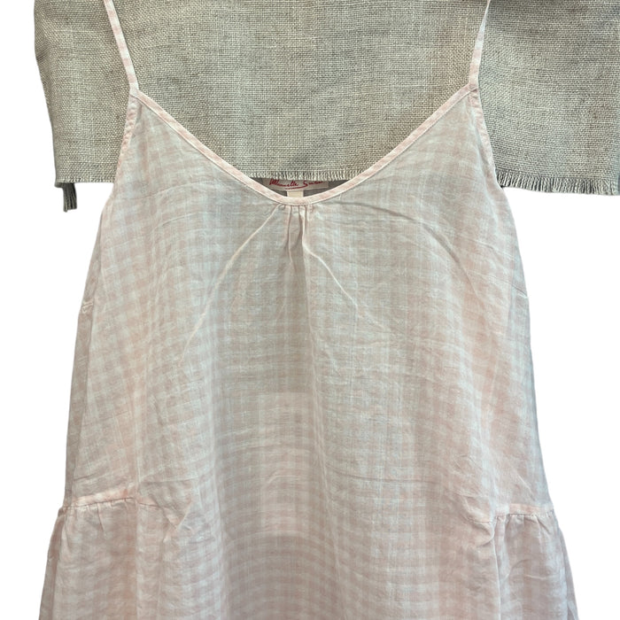 Pale pink and white gingham slip /nightdress