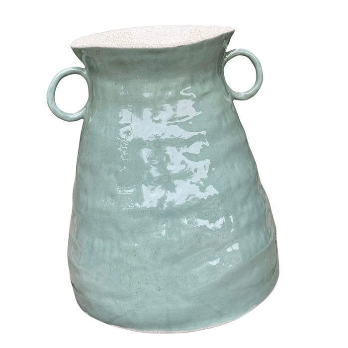 Pewter grey urn vase | large
