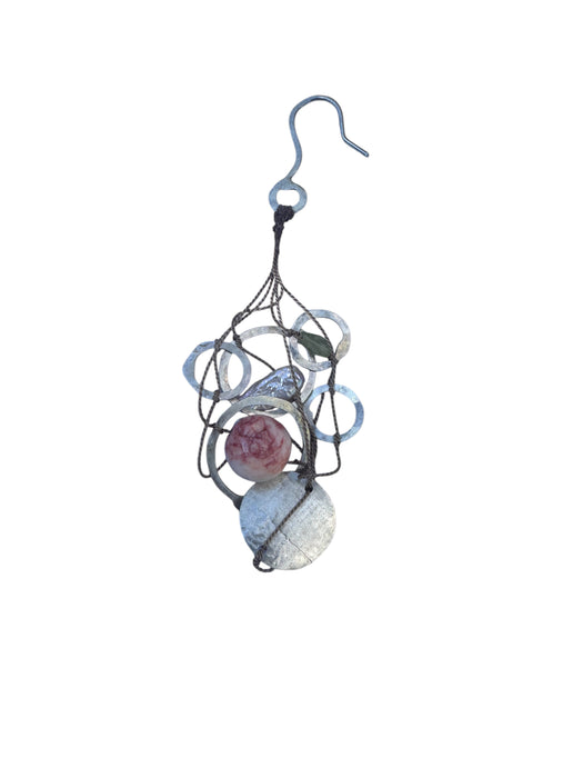 Silk and pearl earrings