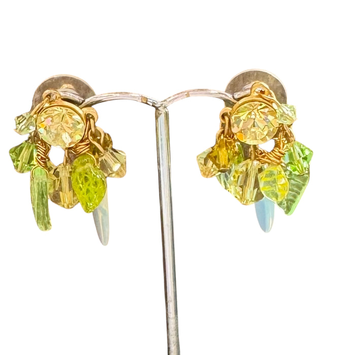Citrus Czech glass cluster earrings