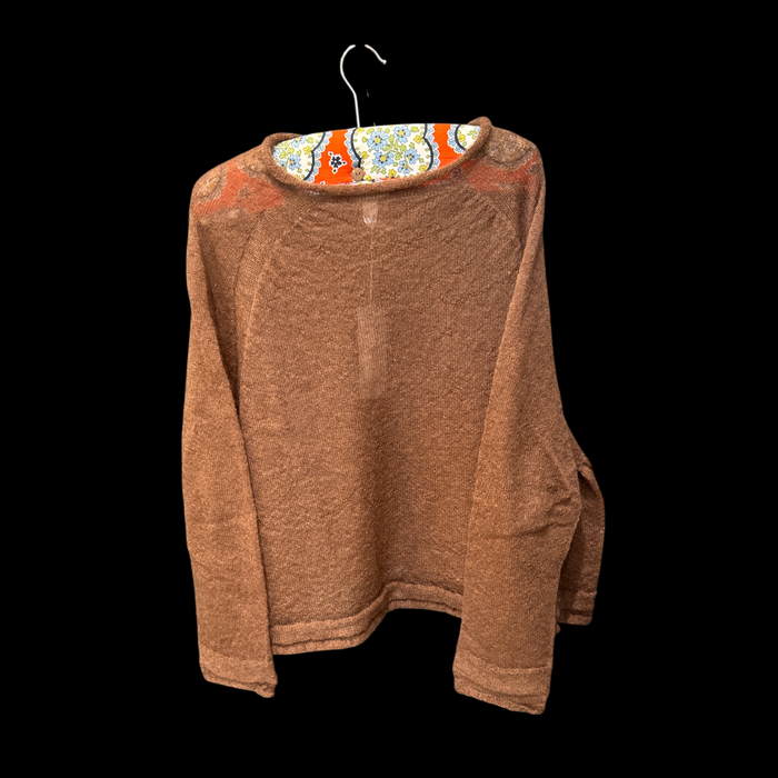 Mohair raglan sleeve roll neck crop