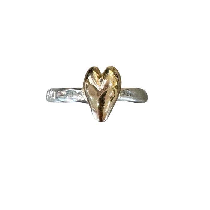 Solid gold heart ring