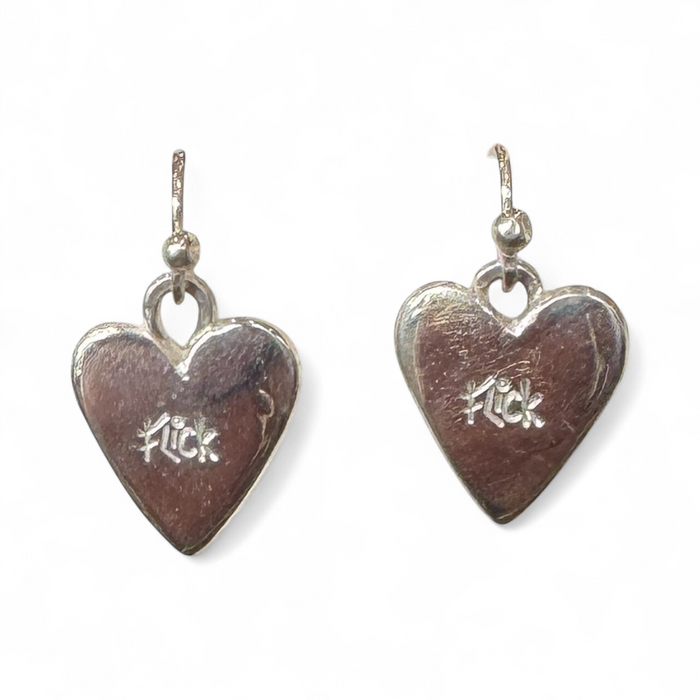 Silver heart hook earrings