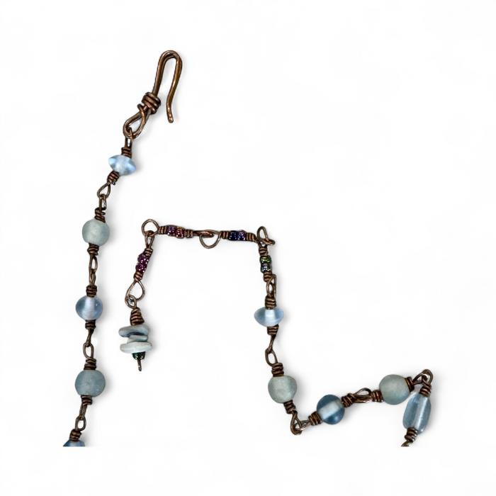 Two birds vintage bead necklace