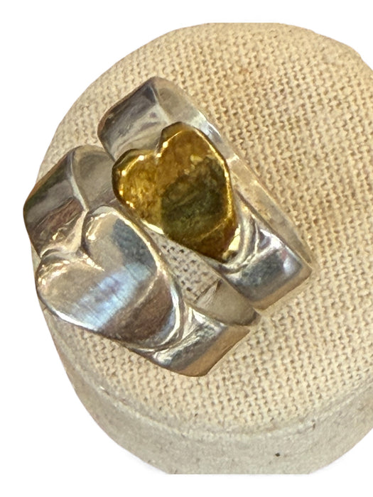 Silver heart on the side ring