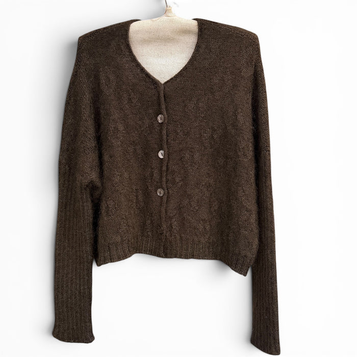 Mohair & merino diamond cardigan