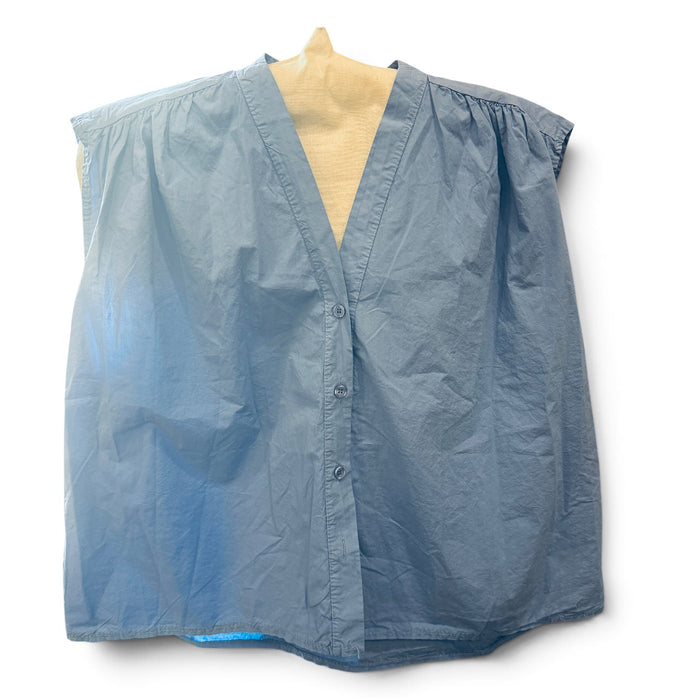 Sleeveless cotton poplin blouse