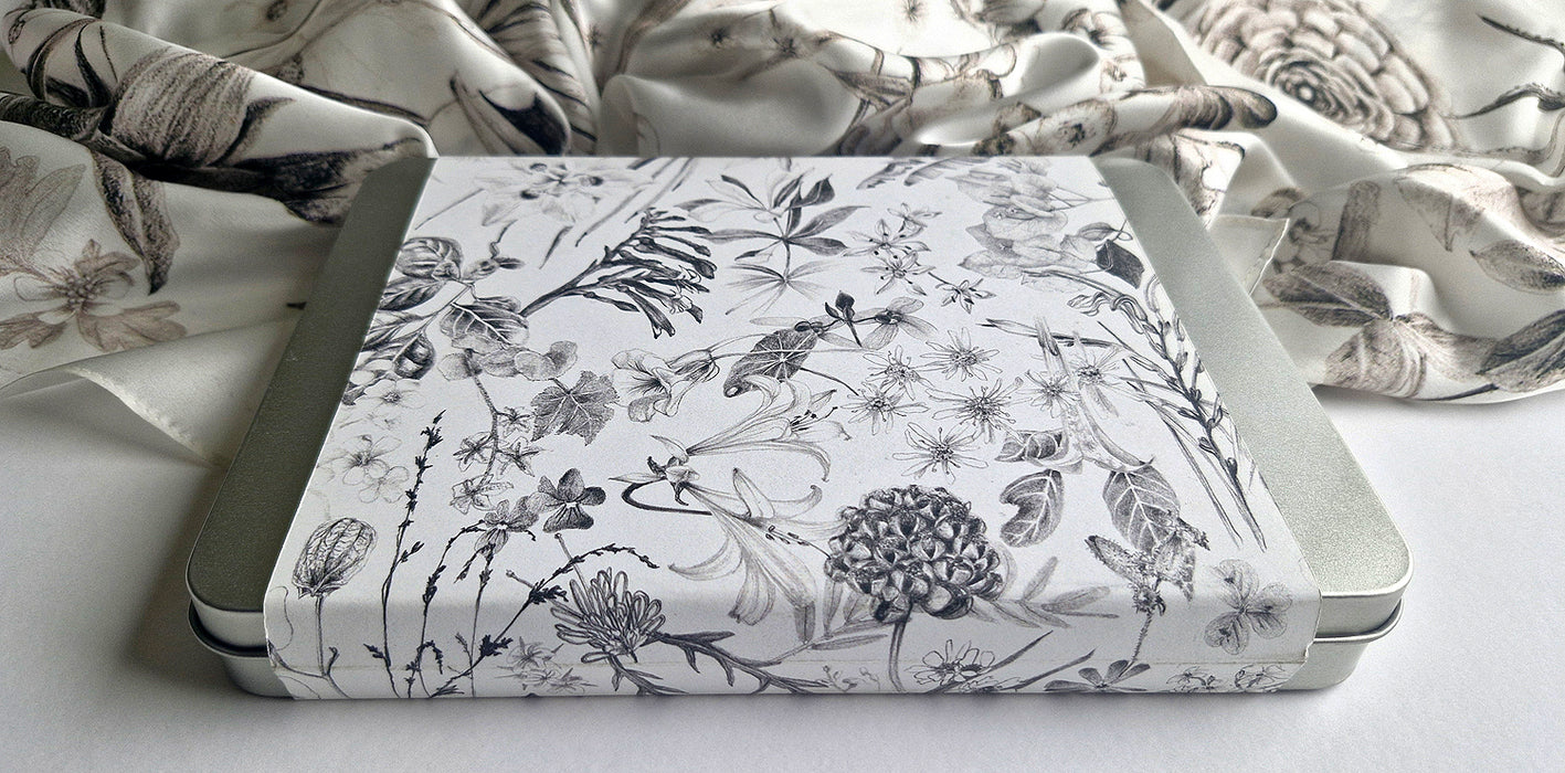 Silk satin nature scarf | 90 x 90