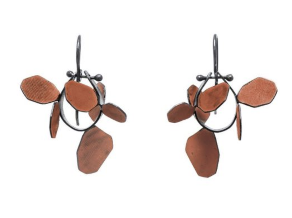 Wattle earrings in orange