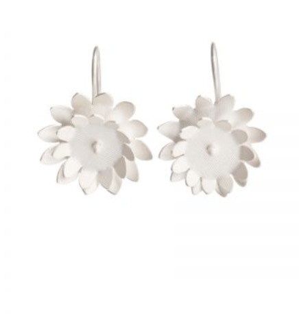 Day silver sunflower hook earrings