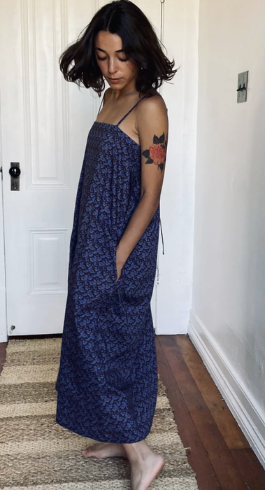 Drawstring fine cotton sundress