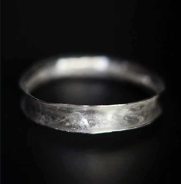 Silver hand beaten bangle