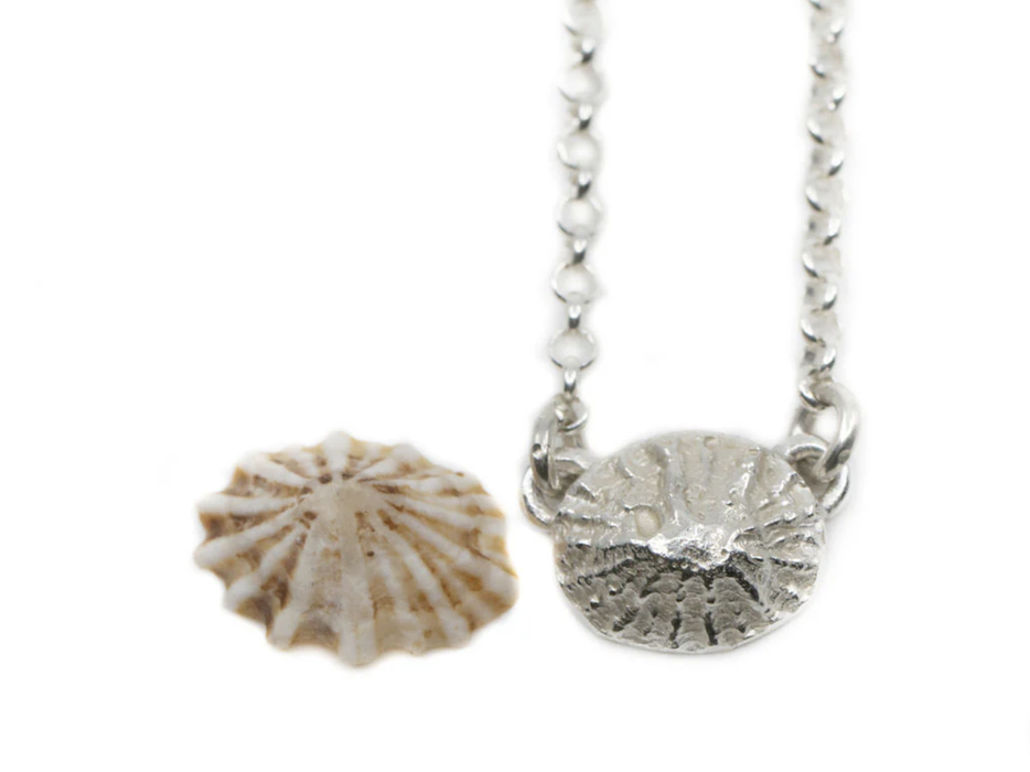 Dainty silver limpet charm necklace