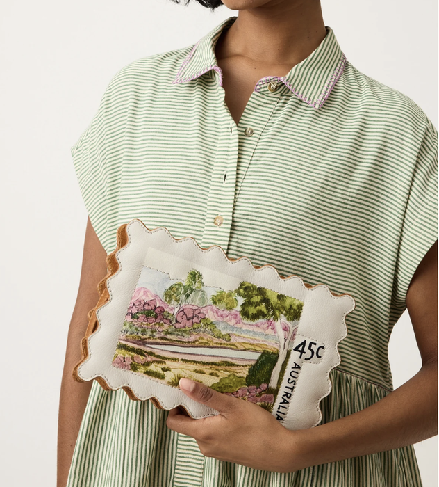 Postage stamp clutch