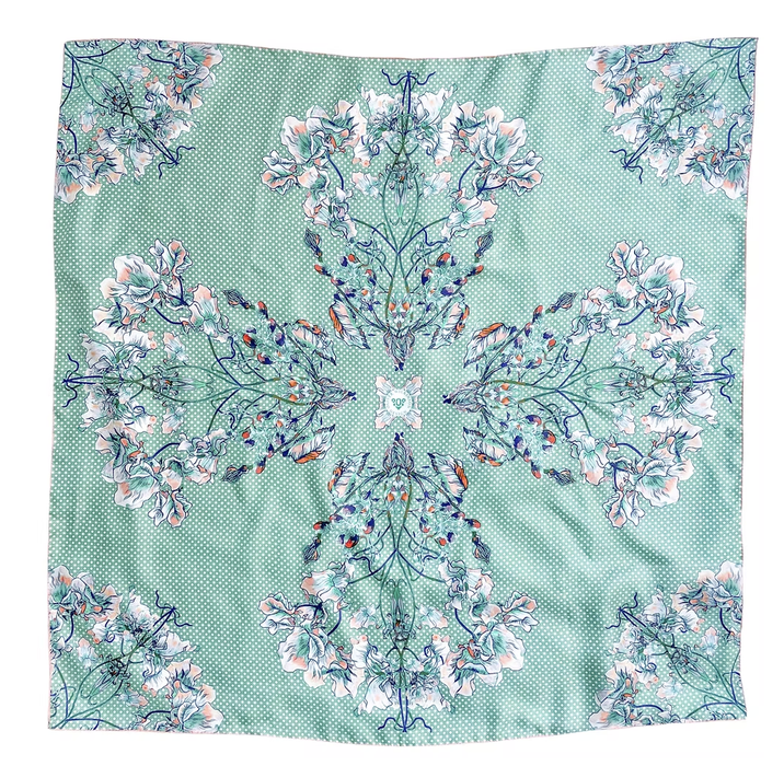 Sweet pea silk scarf