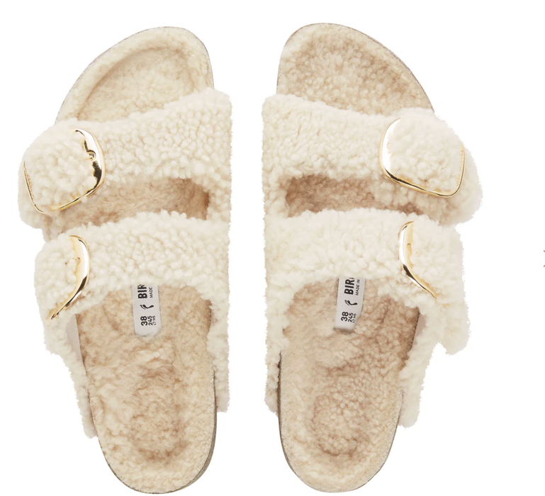 Arizona big buckle Teddy shearling sandal