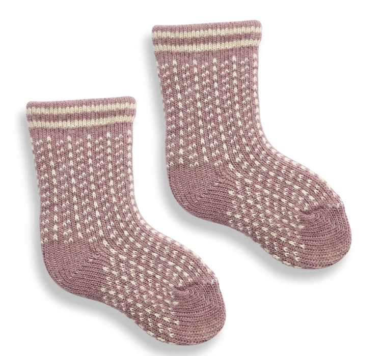 Baby cashmere wool socks Nordic pattern