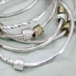 Sea bangle in silver and brass
