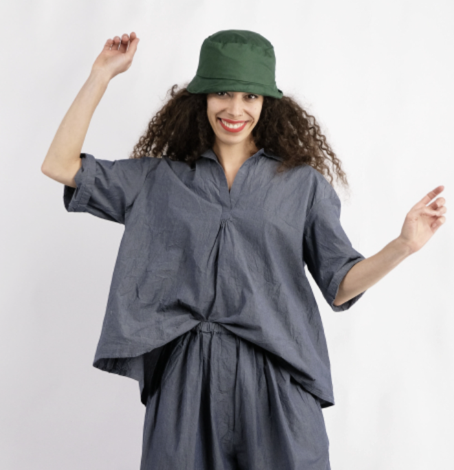 Cotton short sleeve blouse 'Loomi'