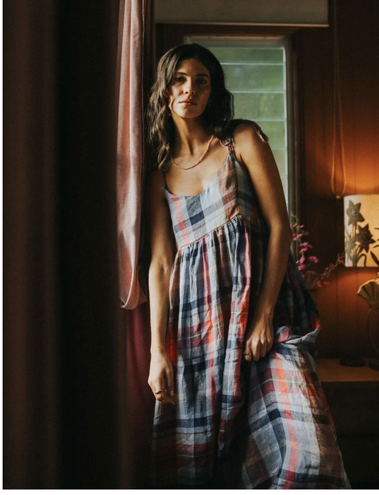 Madras check sun dress
