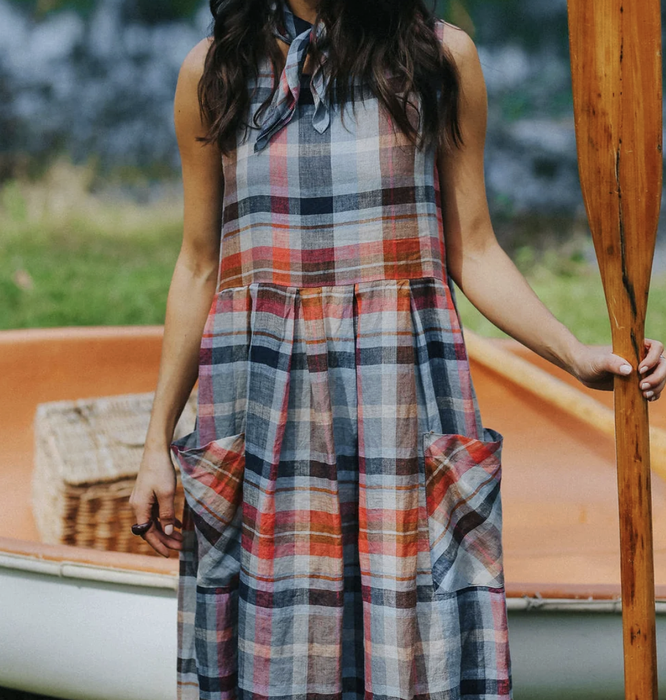 Sartene check pinafore dress