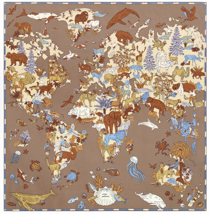 Atlas lge square silk modal scarf