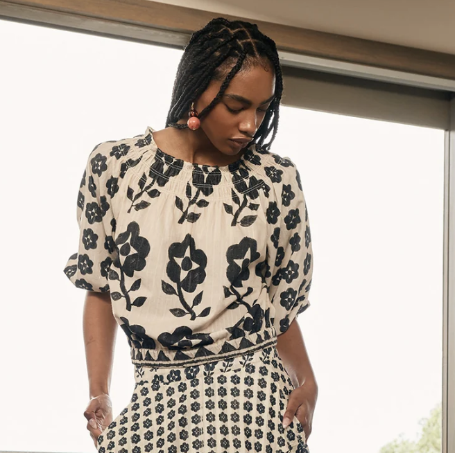 Maha shirred blouse