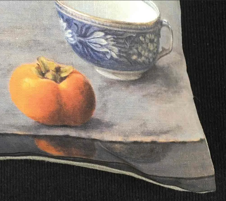 Linen Persimmon cushion