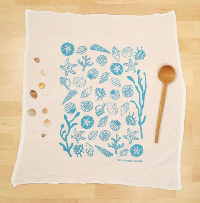 Shells | flour sack tea towel