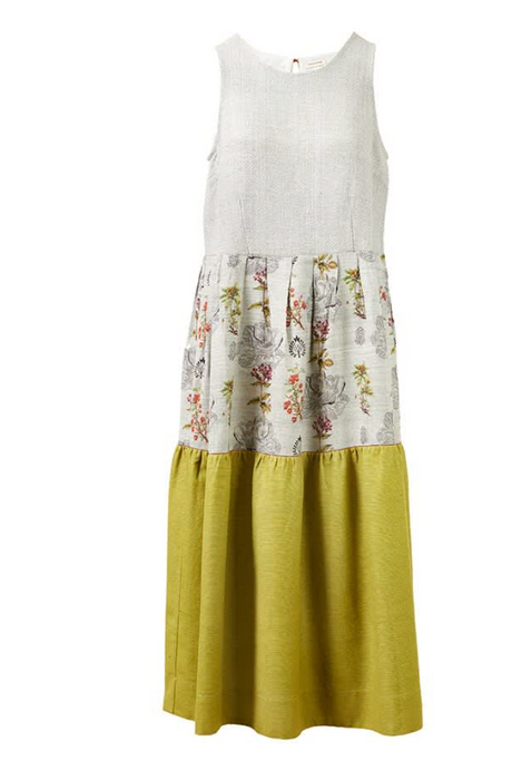 Silk tiered dress Yakalba flower