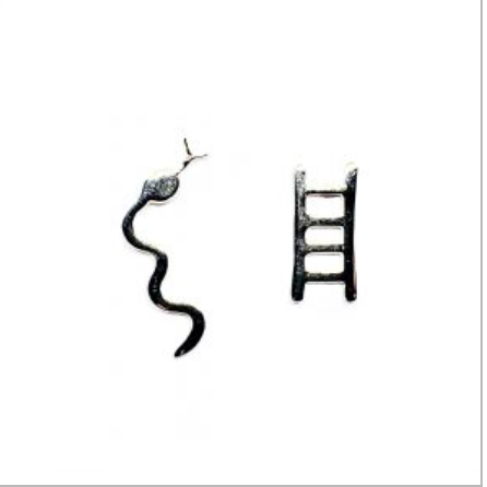 Snakes & ladder stud earrings
